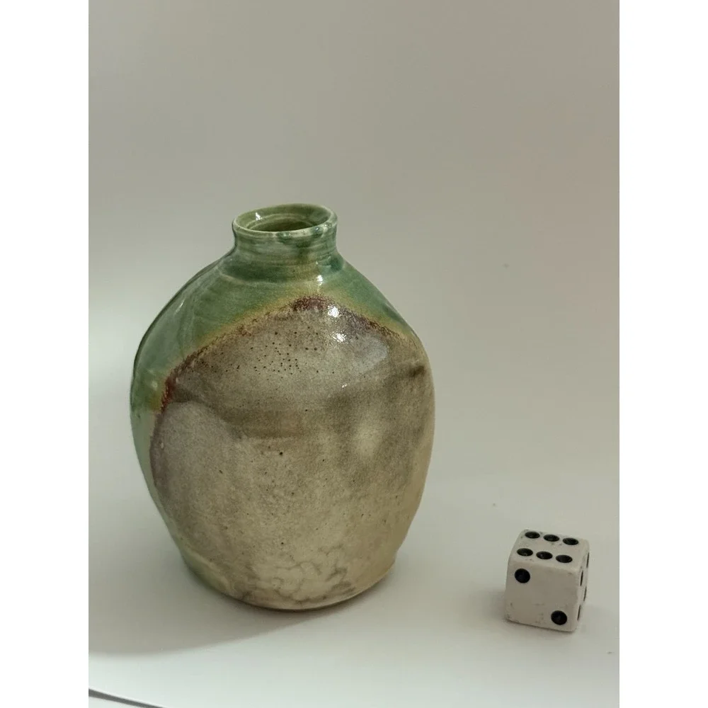 Studio Art Pottery Small‎ Abstract Bud Vase Signed 3.5